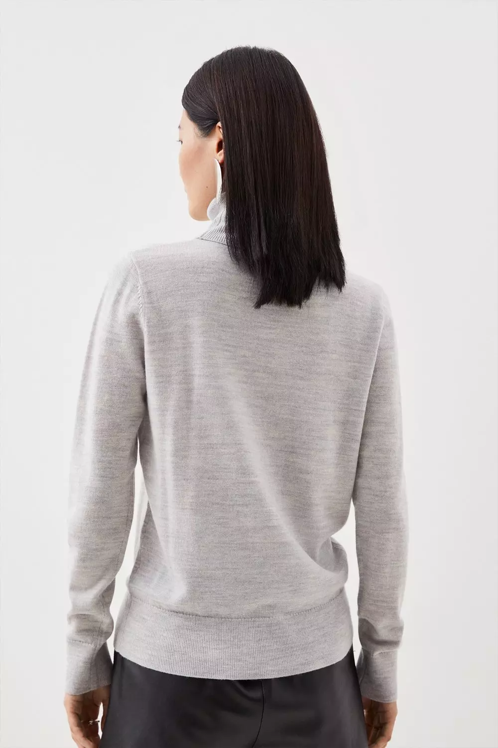 Merino Wool Roll Neck Knit Jumper Karen Millen